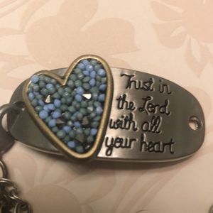 Bohemian Blue Seeded Heart Chains Bracelet